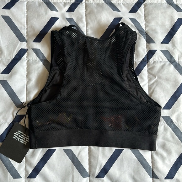 {NWT} SAVAGE x FENTY Pin Up Low-Impact Sports Bra in Black Caviar Up N Flames - Picture 4 of 6